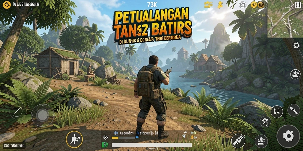 Tangkapan layar menunjukkan pemain menjelajahi dunia terbuka 73K yang menakjubkan.
