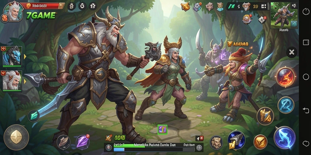 Tampilan dinamis gameplay RPG yang penuh aksi