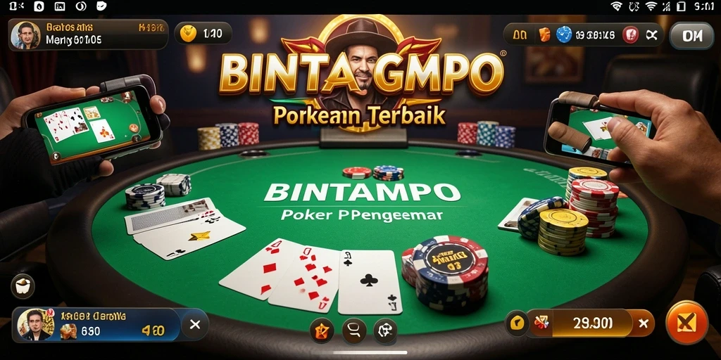 Screenshot utama BINTANGMPO menampilkan aksi permainan Poker yang mendebarkan.