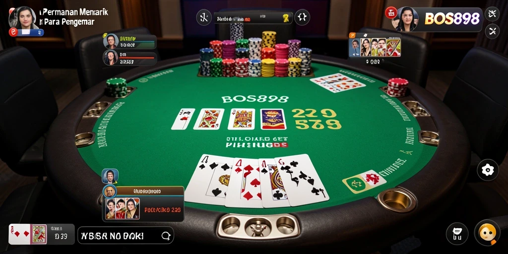 Screenshot menunjukkan gameplay seru dalam permainan Poker.