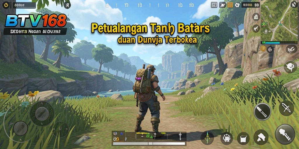 Screenshot gameplay BTV168 menampilkan dunia terbuka yang luas dan dinamis.