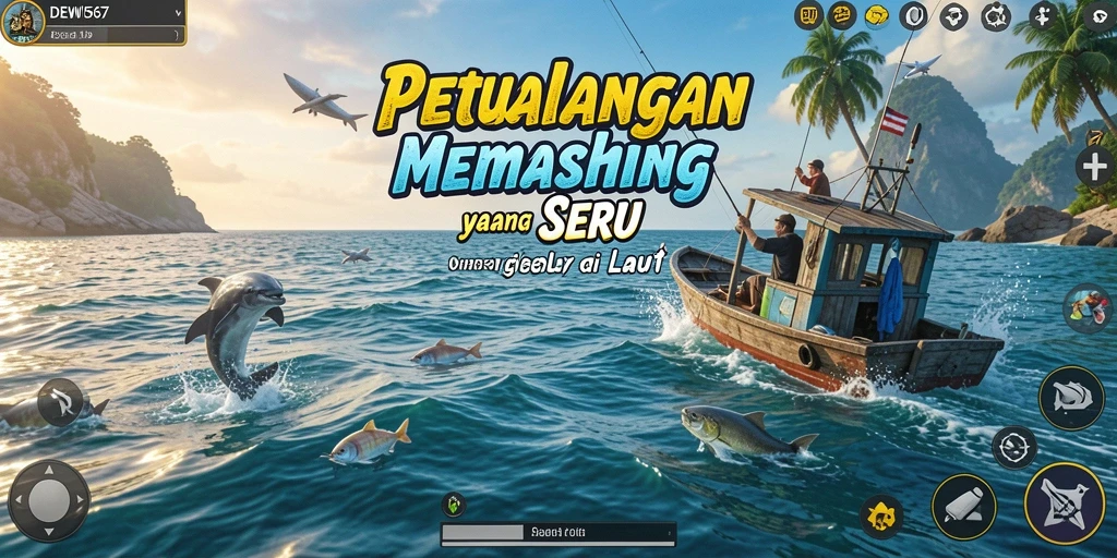 Gameplay DEWI567 menampilkan petualangan memancing yang seru dan realistis.