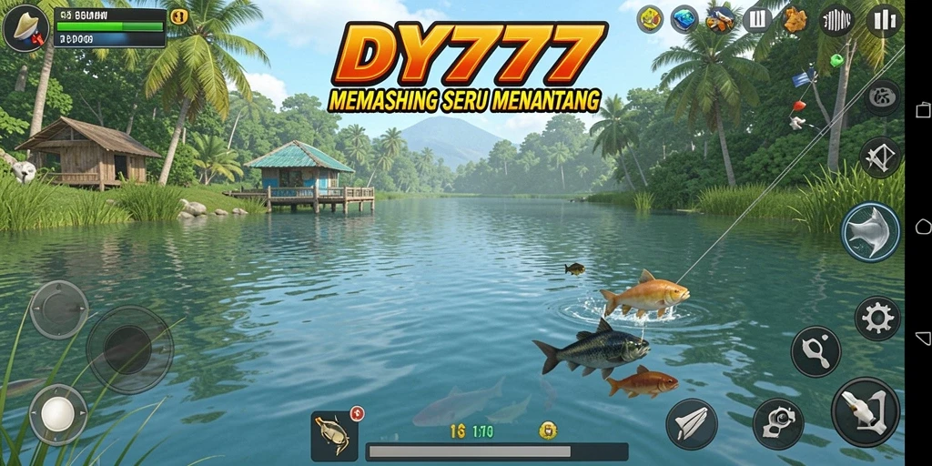 Tampilan gameplay memancing yang menarik dan penuh aksi.