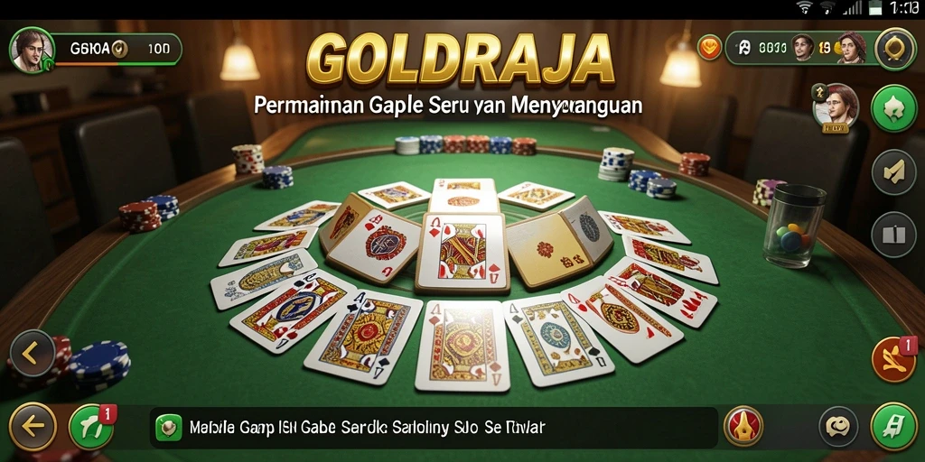 GOLDRAJA menampilkan gameplay seru dan interaktif permainan Gaple.