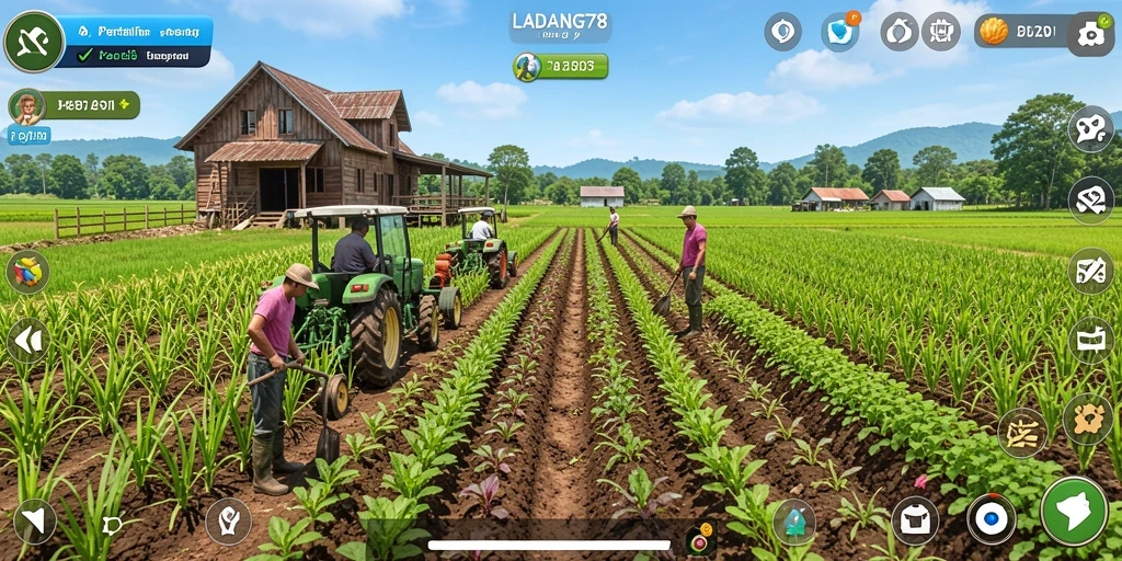 Gameplay menarik di LADANG78 dengan elemen pertanian.
