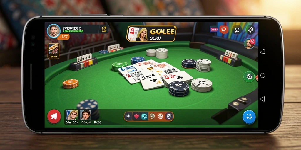 Screenshot gameplay PCPC7 menampilkan suasana seru bermain Gaple.