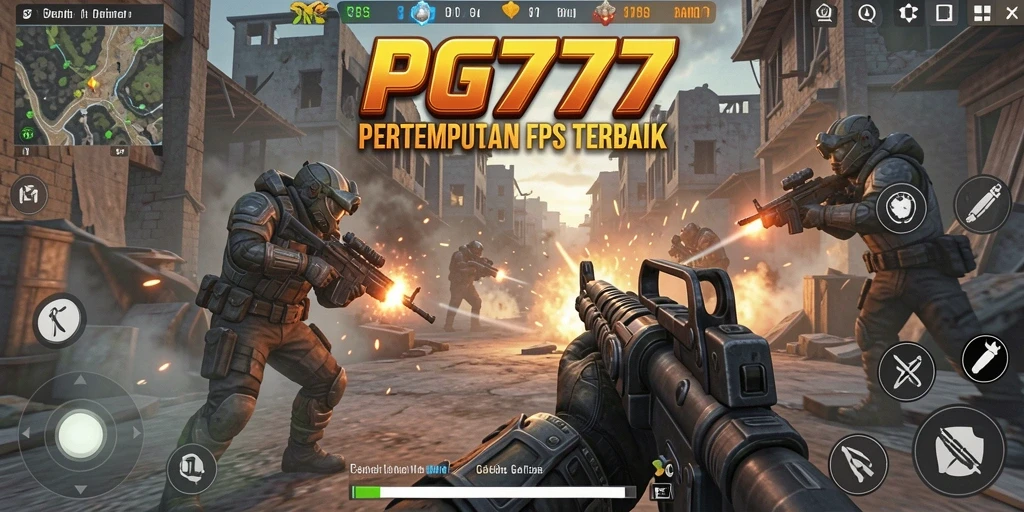 Tampilan gameplay seru dari PG777 dengan aksi FPS yang mendebarkan.
