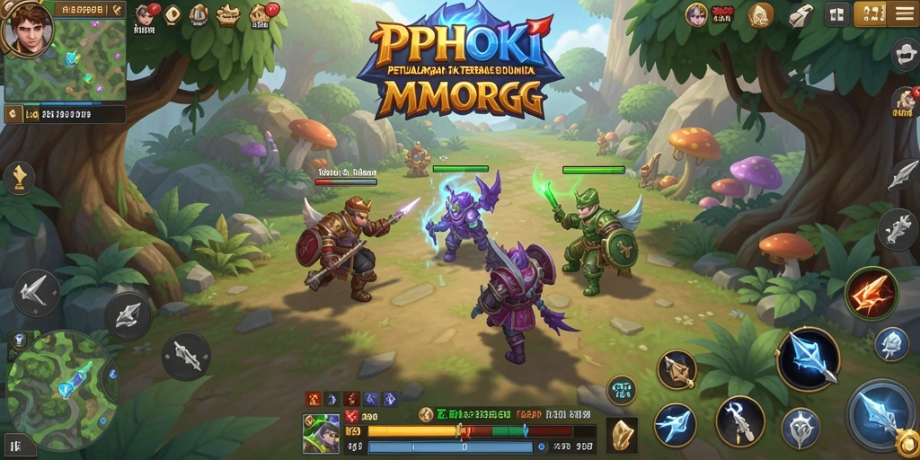 Tangkapan layar gameplay PPHOKI yang menunjukkan aksi seru di dunia MMORPG.