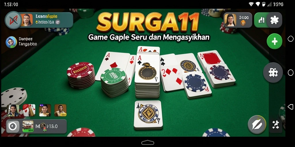 Tampilan permainan Gaple yang seru dan interaktif di SURGA11.
