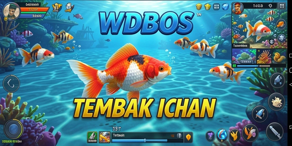 Tangkapan layar gameplay <strong>WDBOS</strong> menampilkan aksi tembak ikan yang seru.
