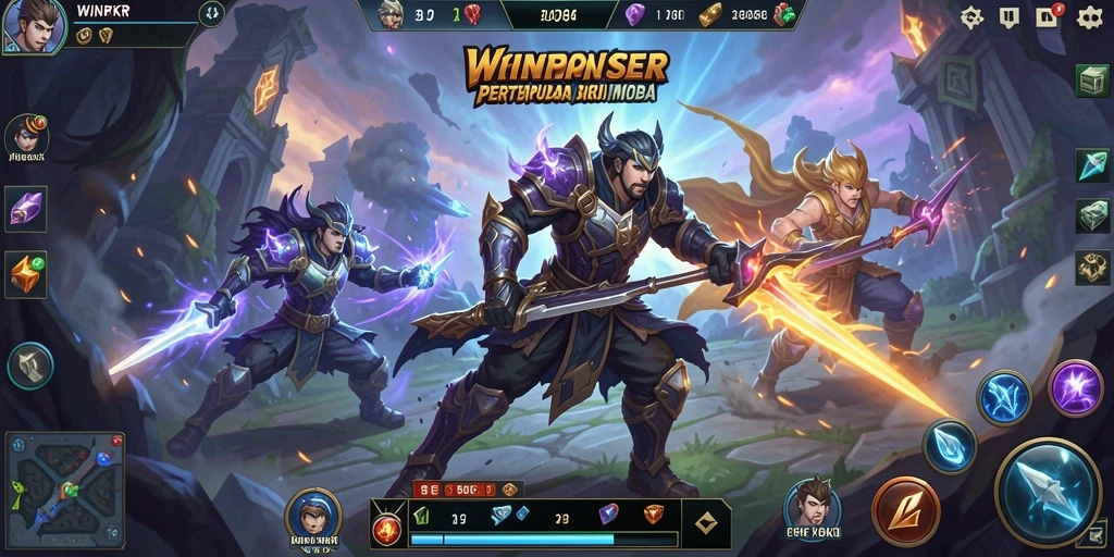Gameplay seru dari WINPKR dengan karakter MOBA yang menarik.
